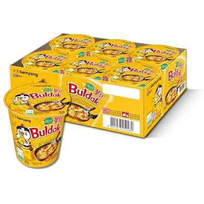 SAMYANG Buldak Ramen Cup Cheese Hot Chicken Flavour Instant Noodles, Korean Spicy Noodle Cups Multipack, 6 x 70g, 420g Total SAMYANG Buldak Ramen Cup Cheese Hot Chicken Flavour Instant Noodles, Korean Spicy Noodle Cups Multipack, 6 x 70g, 420g Total