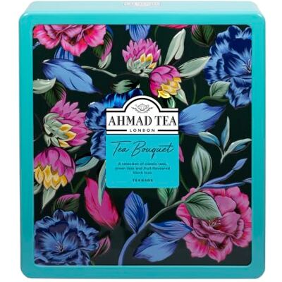 Ahmad Tea Gift Caddy Bouquet Caddy with Black Tea, Green Tea & Fruit Tea Perfect tea gift 72 Teabag Sachets 9 Flavours Ahmad Tea Gift Caddy Bouquet Caddy with Black Tea, Green Tea & Fruit Tea Perfect tea gift 72 Teabag Sachets 9 Flavours