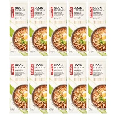 Yutaka Udon Noodles 250g (Pack of 10) Japanese Style Wheat Udon Noodles 250g x10 Thick, Chewy Texture for Soup, Stir-Fry & Cold Salads Vegan Yutaka Udon Noodles 250g (Pack of 10) Japanese Style Wheat Udon Noodles 250g x10 Thick, Chewy Texture for Soup, Stir-Fry & Cold Salads Vegan