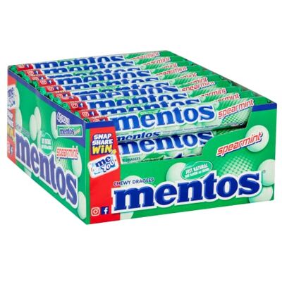 MENTOS Soft Mints Crisp Outer Shell and Soft Centre Spearmint Flavour 40 Rolls MENTOS Soft Mints Crisp Outer Shell and Soft Centre Spearmint Flavour 40 Rolls