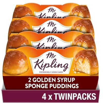 Mr Kipling Golden Syrup Sponge Pudding Desserts, 190 g (Pack of 4) Mr Kipling Golden Syrup Sponge Pudding Desserts, 190 g (Pack of 4)