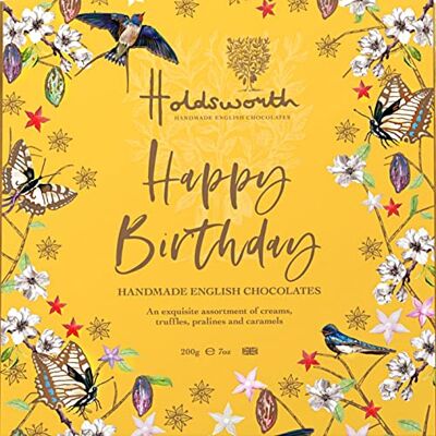 Holdsworth Handmade English chocolates Holdsworth Chocolates Occasions Collection Happy Birthday Box Filled with Handmade Truffles and Assorted Milk, Dark and White Chocolates 200g Holdsworth Handmade English chocolates Holdsworth Chocolates Occasions Collection Happy Birthday Box Filled with Handmade Truffles and Assorted Milk, Dark and White Chocolates 200g