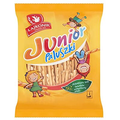 Lajkonik Paluszki Junior Sticks 180g (Pack of 11) Salted Baked Snacks, Pretzel Treats Lajkonik Paluszki Junior Sticks 180g (Pack of 11) Salted Baked Snacks, Pretzel Treats