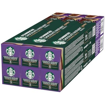 STARBUCKS Chocolate Hazelnut by Nespresso, Blonde Roast,Coffee Capsules x60 STARBUCKS Chocolate Hazelnut by Nespresso, Blonde Roast,Coffee Capsules x60