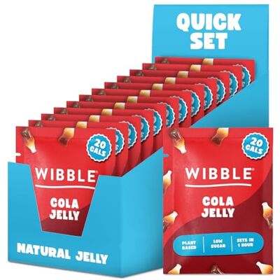 Wibble Cola Natural Jelly Crystals, Quick Set, 12 pack, Jello, Low Sugar, Plant-Based, Low Calorie Snack, Healthy Dessert, Serves 4, Vegetarian & Vegan Wibble Cola Natural Jelly Crystals, Quick Set, 12 pack, Jello, Low Sugar, Plant-Based, Low Calorie Snack, Healthy Dessert, Serves 4, Vegetarian & Vegan