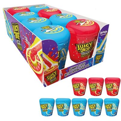 Juicy Drop Gummy Dipperz Tub (Bulk Pack of 8) Stick and Dip Gummy Sweets with Sour Gel, Candy with 2 Fruity Flavours, Sweet and Sour Kids Sweets for Party Bags, 96g per Tub Juicy Drop Gummy Dipperz Tub (Bulk Pack of 8) Stick and Dip Gummy Sweets with Sour Gel, Candy with 2 Fruity Flavours, Sweet and Sour Kids Sweets for Party Bags, 96g per Tub