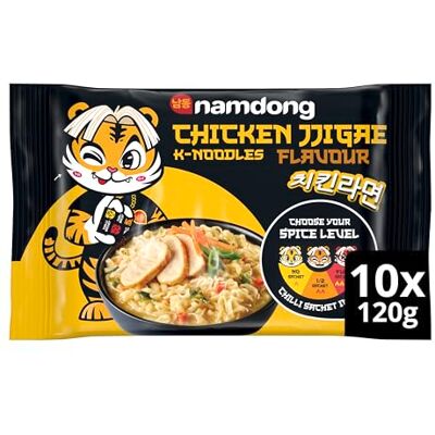 Namdong Chicken Jjigae Noodle Block Korean-style instant noodles with a sachet of chilli mix 10x 120 g Namdong Chicken Jjigae Noodle Block Korean-style instant noodles with a sachet of chilli mix 10x 120 g