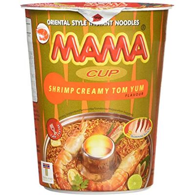 MAMA Instant Cup Noodle with Creamy Shrimp Tom Yum Flavor 70 g Pack of 12 MAMA Instant Cup Noodle with Creamy Shrimp Tom Yum Flavor 70 g Pack of 12