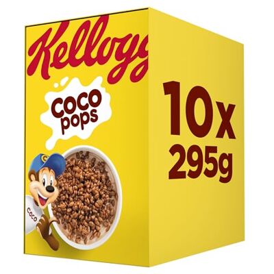 Kellogg's Coco Pops Chocolate Breakfast Cereal 10 x 295g (Pack of 10) Kellogg's Coco Pops Chocolate Breakfast Cereal 10 x 295g (Pack of 10)