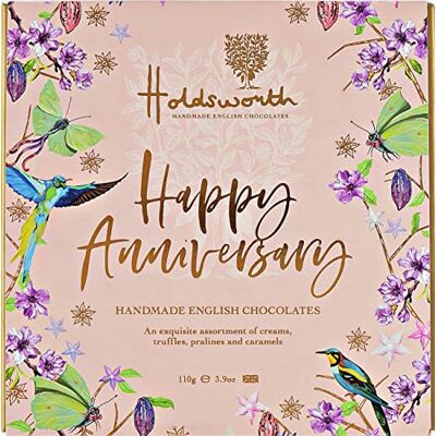 Holdsworth Handmade English chocolates Holdsworth Chocolates Occasions Collection Happy Anniversary Box Filled with Handmade Truffles and Assorted Milk, Dark and White Chocolates Perfect for gifting 110g Holdsworth Handmade English chocolates Holdsworth Chocolates Occasions Collection Happy Anniversary Box Filled with Handmade Truffles and Assorted Milk, Dark and White Chocolates Perfect for gifting 110g