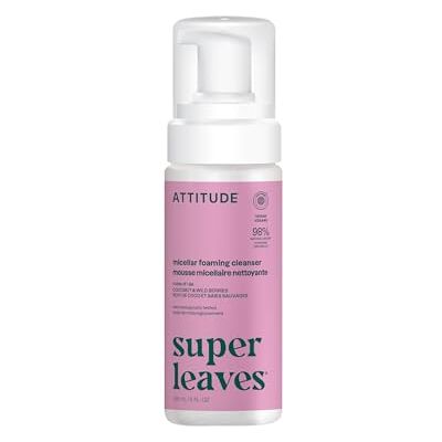 ATTITUDE Micellar Foaming Facial Cleanser, EWG Verified, Dermatologically Tested, Plant and Mineral-Based, Vegan, White Tea Leaves, 150 mL ATTITUDE Micellar Foaming Facial Cleanser, EWG Verified, Dermatologically Tested, Plant and Mineral-Based, Vegan, White Tea Leaves, 150 mL