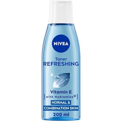 NIVEA Refreshing Toner (200 ml), Face Toner with Vitamin E, Deeply Cleanses, Invigorates the Skin, and Removes Residue, Effective Facial Cleanser NIVEA Refreshing Toner (200 ml), Face Toner with Vitamin E, Deeply Cleanses, Invigorates the Skin, and Removes Residue, Effective Facial Cleanser