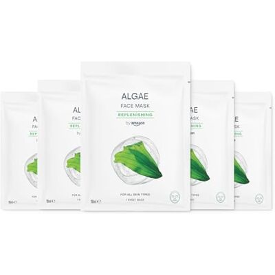 by Amazon Algae, Replenishing Face Sheet Mask, 18ml, 5 Pack by Amazon Algae, Replenishing Face Sheet Mask, 18ml, 5 Pack
