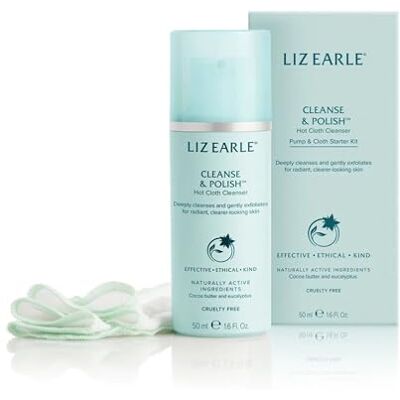 Liz Earle Cleanse & Polish™ Hot Cloth Cleanser Starter Kit for All Skin Types with Rosemary, Chamomile, Cocoa Butter and Eucalyptus Essential Oil, 50ml Liz Earle Cleanse & Polish™ Hot Cloth Cleanser Starter Kit for All Skin Types with Rosemary, Chamomile, Cocoa Butter and Eucalyptus Essential Oil, 50ml