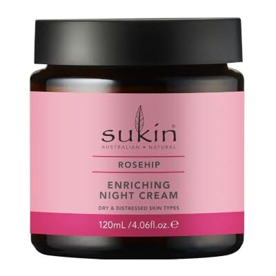 Sukin Enriching Night Cream Rosehip Oil Hydrating Face Cream for Distressed and Dry Skin Types Face Care, Skin Care, Face Cream for Dry SKin, Cream for Dry Skin, Moisturiser 120ml Sukin Enriching Night Cream Rosehip Oil Hydrating Face Cream for Distressed and Dry Skin Types Face Care, Skin Care, Face Cream for Dry SKin, Cream for Dry Skin, Moisturiser 120ml