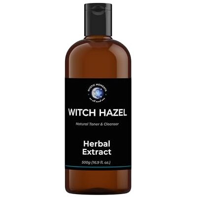 Mystic Moments Witch Hazel Liquid INCI: Hamamelis Virginiana – Alcohol Natural Skin Toner Astringent & Soothing Extract Cosmetic Grade Oil & Problem Skin Care 500g Mystic Moments Witch Hazel Liquid INCI: Hamamelis Virginiana – Alcohol Natural Skin Toner Astringent & Soothing Extract Cosmetic Grade Oil & Problem Skin Care 500g