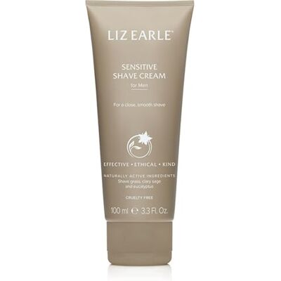 Liz Earle Sensitive Shave Cream for Men with Eucalyptus Essential Oil and Lavendar Essential Oil, for All Skin Types, 100ml Liz Earle Sensitive Shave Cream for Men with Eucalyptus Essential Oil and Lavendar Essential Oil, for All Skin Types, 100ml