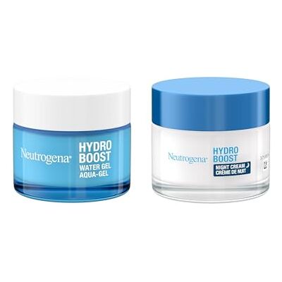 Neutrogena Hydro Boost Day and Night Hydration Regime Set, Gel Face Moisturiser (1 x 50ml) + Night Cream (1 x 50ml), Intensely Hydrates Skin, Formulated with Hyaluronic Acid, Suitable for Dry Skin Neutrogena Hydro Boost Day and Night Hydration Regime Set, Gel Face Moisturiser (1 x 50ml) + Night Cream (1 x 50ml), Intensely Hydrates Skin, Formulated with Hyaluronic Acid, Suitable for Dry Skin