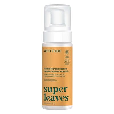ATTITUDE Micellar Foaming Facial Cleanser, EWG Verified, Dermatologically Tested, Plant and Mineral-Based, Vegan, Orange Blossom & Eucalyptus Scent, 150 mL ATTITUDE Micellar Foaming Facial Cleanser, EWG Verified, Dermatologically Tested, Plant and Mineral-Based, Vegan, Orange Blossom & Eucalyptus Scent, 150 mL