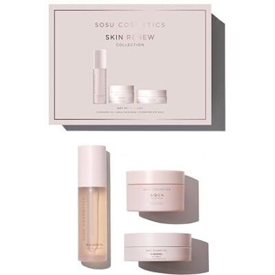 SOSU Cosmetics Skin Renew Collection Gift Set, Cleansing Oil, Aqua Face Mask, Hydrating Eye Gels, 3-Piece Skincare Set SOSU Cosmetics Skin Renew Collection Gift Set, Cleansing Oil, Aqua Face Mask, Hydrating Eye Gels, 3-Piece Skincare Set