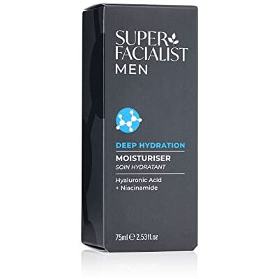 Super Facialist Moisturiser for Men with Hyaluronic Acid Anti Ageing Face Cream with Hyaluronic Acid & Niacinamide (Vitamin A) to Reduce Fine Lines & Wrinkles, Vegan Friendly, 75 ml Super Facialist Moisturiser for Men with Hyaluronic Acid Anti Ageing Face Cream with Hyaluronic Acid & Niacinamide (Vitamin A) to Reduce Fine Lines & Wrinkles, Vegan Friendly, 75 ml