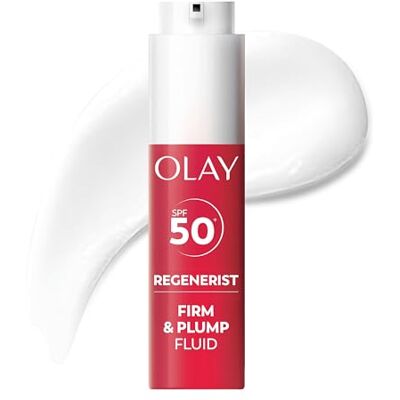 Olay Regenerist Firm & SPF50+ Face Cream with Collagen Peptide, Niacinamide & Pro-Vitamin B5 – Lightweight Moisturising Cream – Firms Skin – 24H Hydration – SPF50 face moisturiser Olay Regenerist Firm & SPF50+ Face Cream with Collagen Peptide, Niacinamide & Pro-Vitamin B5 – Lightweight Moisturising Cream – Firms Skin – 24H Hydration – SPF50 face moisturiser