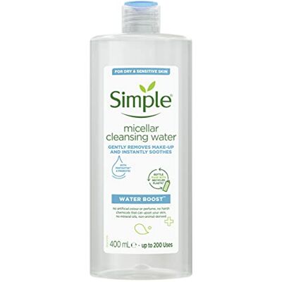 Simple Water Boost Micellar Cleansing Water make-up remover Sensitive Skin facial skin care 6 x 400 ml Simple Water Boost Micellar Cleansing Water make-up remover Sensitive Skin facial skin care 6 x 400 ml