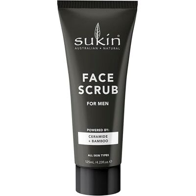 Sukin Mens Face Scrub Natural and Revitalising Face Scrub with Bamboo Powder, Walnut Shells, Ceramides, Sesame, Jojoba Oil and More Skin Care for Men 125ml Sukin Mens Face Scrub Natural and Revitalising Face Scrub with Bamboo Powder, Walnut Shells, Ceramides, Sesame, Jojoba Oil and More Skin Care for Men 125ml