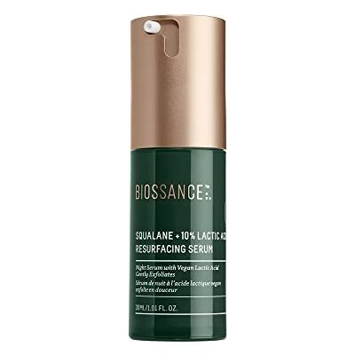 Biossance Squalane + Lactic Acid Resurfacing Night Serum. An Exfoliating AHA to Soften and Smooth Skin, Diminish Fine Lines and Brighten Complexion (1.0 ounces) Biossance Squalane + Lactic Acid Resurfacing Night Serum. An Exfoliating AHA to Soften and Smooth Skin, Diminish Fine Lines and Brighten Complexion (1.0 ounces)