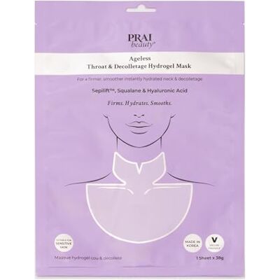 Prai Ageless Throat & Decolletage Hydrogel Mask Anti Wrinkle, Neck & Chest Firming Treatment Smoothes, Lifts, Tightens & Hydrates Skin With Hyaluronic Acid & Sepilift Technology Pack of 1 Prai Ageless Throat & Decolletage Hydrogel Mask Anti Wrinkle, Neck & Chest Firming Treatment Smoothes, Lifts, Tightens & Hydrates Skin With Hyaluronic Acid & Sepilift Technology Pack of 1