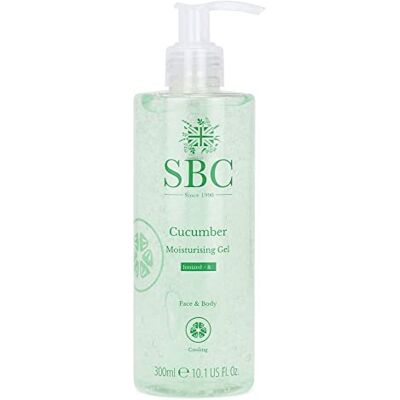 SBC Skincare Cucumber Moisturising Gel 300ml Lightweight Face And Body Moisturiser Cooling, Water-Based Moisturiser For Oily Skin Vegan Friendly SBC Skincare Cucumber Moisturising Gel 300ml Lightweight Face And Body Moisturiser Cooling, Water-Based Moisturiser For Oily Skin Vegan Friendly