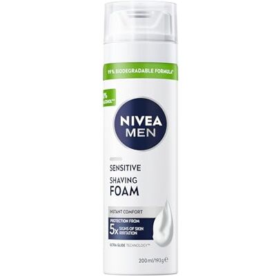 NIVEA MEN - Sensitive Shaving Foam - 6 x 200ml - Shaving Foam NIVEA MEN - Sensitive Shaving Foam - 6 x 200ml - Shaving Foam