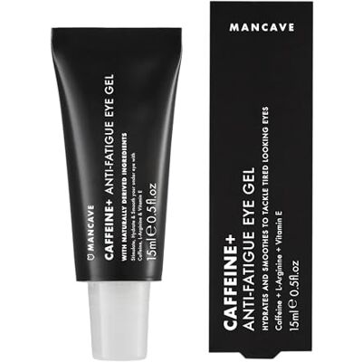 ManCave Caffeine & Vitamin E Anti-Fatigue Eye Gel 15ml, Target dark circles and fight against fine lines, Natural Formulation, Vegan Friendly, Rejuvenates Tired Eyes, Made in England ManCave Caffeine & Vitamin E Anti-Fatigue Eye Gel 15ml, Target dark circles and fight against fine lines, Natural Formulation, Vegan Friendly, Rejuvenates Tired Eyes, Made in England