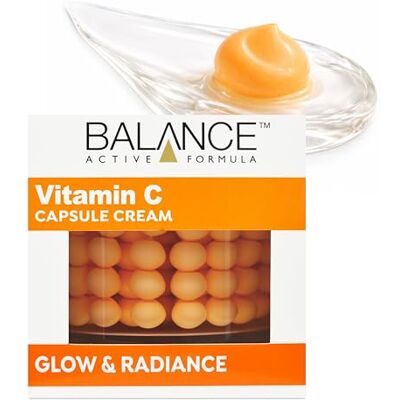 Balance Active Formula Vitamin C Capsule Cream (100ml) Brightening Face Moisturiser, Hydrating Gel Cream for Glow & Radiance, Even Skin Tone Lightweight Daily Moisturiser for Dull & Dry Skin Balance Active Formula Vitamin C Capsule Cream (100ml) Brightening Face Moisturiser, Hydrating Gel Cream for Glow & Radiance, Even Skin Tone Lightweight Daily Moisturiser for Dull & Dry Skin