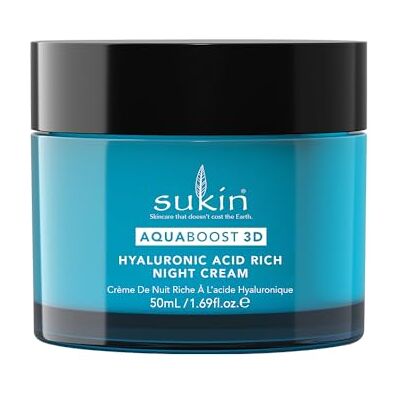 Sukin Aquaboost 3D Hyaluronic Acid Water Gel Cream Paraben Free Night Moisturiser Night Hydrating Face Cream Skin Care, 24-Hour Hydration 120ml Sukin Aquaboost 3D Hyaluronic Acid Water Gel Cream Paraben Free Night Moisturiser Night Hydrating Face Cream Skin Care, 24-Hour Hydration 120ml