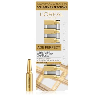 L'ORÉAL L'Oreal Paris Age Perfect Retightening Collagen Expert Ampoules for Mature Skin, 7-day concentrated Collagen dose for retightened, stronger & nourished skin in 1 week, x7 L'ORÉAL L'Oreal Paris Age Perfect Retightening Collagen Expert Ampoules for Mature Skin, 7-day concentrated Collagen dose for retightened, stronger & nourished skin in 1 week, x7