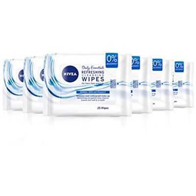 NIVEA Refreshing Make-Up Wipes with Vitamin E (Pack of 6, 150 Wipes) NIVEA Refreshing Make-Up Wipes with Vitamin E (Pack of 6, 150 Wipes)