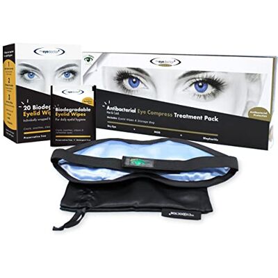 The Eye Doctor Premium Treatment Bundle Reusable Hot Cold Eye Compress & 20x Single Use Biodegradable Eyelid Wipes for Dry Eye, Blepharitis & MGD Microwave Safe Mask The Eye Doctor Premium Treatment Bundle Reusable Hot Cold Eye Compress & 20x Single Use Biodegradable Eyelid Wipes for Dry Eye, Blepharitis & MGD Microwave Safe Mask