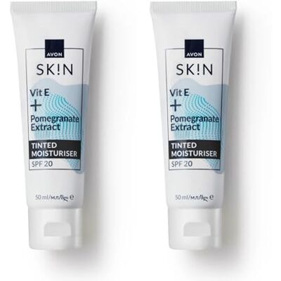Avon SK!N Radiance Tinted Moisturising Day Cream SPF20, 50ml, Infused with Pomegranate Extract for Radiant Skin, Healthy-Looking Glow, Cruelty Free Avon SK!N Radiance Tinted Moisturising Day Cream SPF20, 50ml, Infused with Pomegranate Extract for Radiant Skin, Healthy-Looking Glow, Cruelty Free