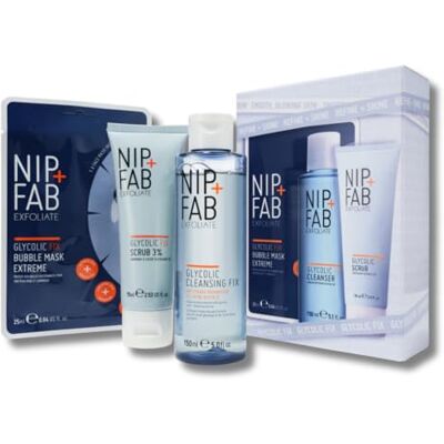 Nip+Fab NIP + FAB Glycolic Scrub, Cleanser and Face Mask Full Size 3- Piece Set Nip+Fab NIP + FAB Glycolic Scrub, Cleanser and Face Mask Full Size 3- Piece Set