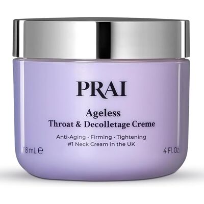 Prai Ageless Throat & Decolletage Creme 118ml Anti-Ageing, Collagen Boosting Skincare Cream Tightens & Firms Skin, Reduces Wrinkles Luxury Neck Moisturiser With Hyaluronic Acid 7 Day Results Prai Ageless Throat & Decolletage Creme 118ml Anti-Ageing, Collagen Boosting Skincare Cream Tightens & Firms Skin, Reduces Wrinkles Luxury Neck Moisturiser With Hyaluronic Acid 7 Day Results