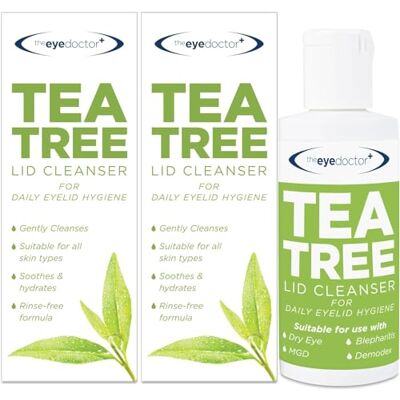 The Eye Doctor Tea Tree Lid Cleanser Twin Pack 2X 100ml – Daily Hygiene Remove Debris & Make-up Eyelid Eyelashes – Suitable for Sensitive Eyes – Tea Tree Oil Argan Oil Coconut Oil & Micellar Water The Eye Doctor Tea Tree Lid Cleanser Twin Pack 2X 100ml – Daily Hygiene Remove Debris & Make-up Eyelid Eyelashes – Suitable for Sensitive Eyes – Tea Tree Oil Argan Oil Coconut Oil & Micellar Water