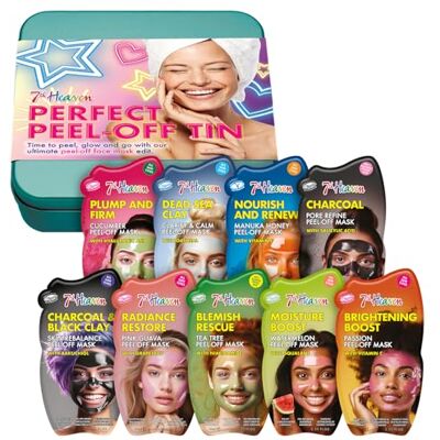 7th Heaven Perfect Peel Off Face Mask Gift Set in Tin (Contains 9 Peel Off Face Masks) Pamper Gifts for Women & Girls Genuine Skincare Set 7th Heaven Perfect Peel Off Face Mask Gift Set in Tin (Contains 9 Peel Off Face Masks) Pamper Gifts for Women & Girls Genuine Skincare Set