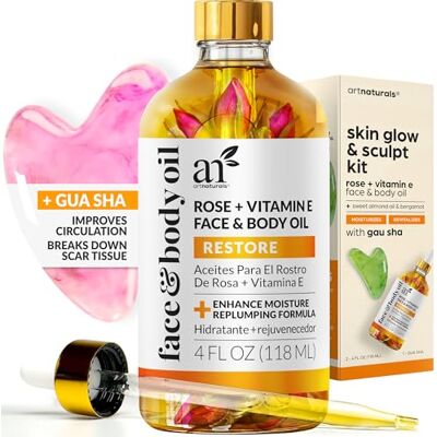 Artnaturals Face & Body Vitamin E Bio Oil 4.0oz + Gua Sha Facial Tools Set Organic Moisturizer Skincare for Scars, Stretch Mark, Cellulite & Nails Great Massage oil for Massaging Joint & Muscles Artnaturals Face & Body Vitamin E Bio Oil 4.0oz + Gua Sha Facial Tools Set Organic Moisturizer Skincare for Scars, Stretch Mark, Cellulite & Nails Great Massage oil for Massaging Joint & Muscles