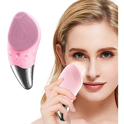 KORSMALL Silicone Facial Cleansing Brush, Electric Face Brush 6-Speed, IPX7 Waterproof Silicone Face Scrubbers Anti-Aging Skin Cleanser for Skin Care and Exfoliation, Deep Cleansing, Massaging (Pink) KORSMALL Silicone Facial Cleansing Brush, Electric Face Brush 6-Speed, IPX7 Waterproof Silicone Face Scrubbers Anti-Aging Skin Cleanser for Skin Care and Exfoliation, Deep Cleansing, Massaging (Pink)