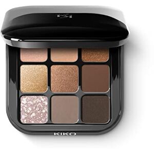 Kiko Milano Glamour Multi Finish Eyeshadow Palette 01 Palette With 9 Eyeshadows In Different Finishes, 01 Earth Tones Kiko Milano Glamour Multi Finish Eyeshadow Palette 01 Palette With 9 Eyeshadows In Different Finishes, 01 Earth Tones