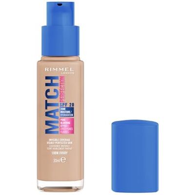 Rimmel Match Perfection Foundation, 100N Ivory, Invisible Coverage, Pore-blurring, Medium coverage. Visibly perfected skin. SPF20, 30ml, Cruelty Free Rimmel Match Perfection Foundation, 100N Ivory, Invisible Coverage, Pore-blurring, Medium coverage. Visibly perfected skin. SPF20, 30ml, Cruelty Free