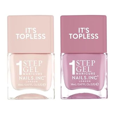 Nails Inc Nails.INC It's Topless Gel-Like Nail Polish Duo, 4-in-1 Base Coat, Treatment, Colour & Top Coat, Sheer Nude Pink & Mauve, Long Lasting, Glossy Salon Quality Manicure, Renee and Lily, 14 ML Ea, 2 Pack Nails Inc Nails.INC It's Topless Gel-Like Nail Polish Duo, 4-in-1 Base Coat, Treatment, Colour & Top Coat, Sheer Nude Pink & Mauve, Long Lasting, Glossy Salon Quality Manicure, Renee and Lily, 14 ML Ea, 2 Pack