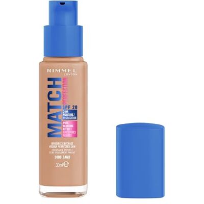 Rimmel Match Perfection Foundation, 300C Sand, Invisible Coverage, Pore-blurring, Medium coverage. Visibly perfected skin. SPF20, 30ml, Cruelty Free Rimmel Match Perfection Foundation, 300C Sand, Invisible Coverage, Pore-blurring, Medium coverage. Visibly perfected skin. SPF20, 30ml, Cruelty Free
