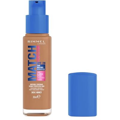 Rimmel Match Perfection Foundation, 303C Honey, Invisible Coverage, Pore-blurring, Medium coverage. Visibly perfected skin. SPF20, 30ml, Cruelty Free Rimmel Match Perfection Foundation, 303C Honey, Invisible Coverage, Pore-blurring, Medium coverage. Visibly perfected skin. SPF20, 30ml, Cruelty Free